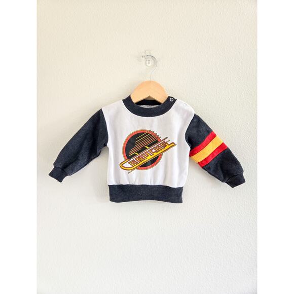Vintage 80s NHL Vancouver Canucks Infant Crewneck Sweatshirt - Picture 1 of 5